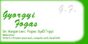 gyorgyi fogas business card